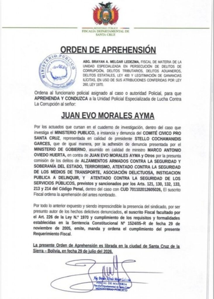 ordem prisao evo
