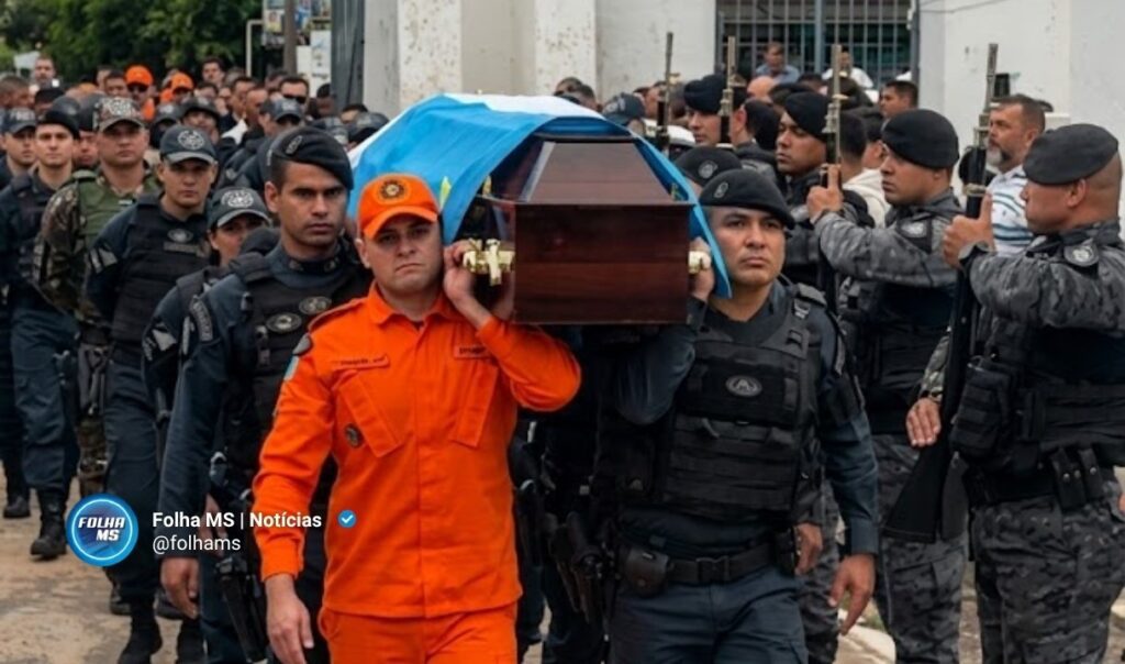 Policial militar morto em operação é sepultado sob homenagens em Corumbá 1 sepultamento soldado