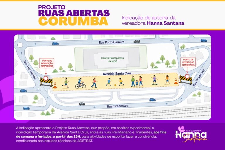 Hanna propõe projeto para fechar trecho de avenida e criar área de lazer aos fins de semana
