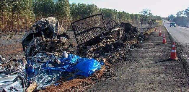 Rodovia federal em Mato Grosso do Sul com caminhão de carga em movimento