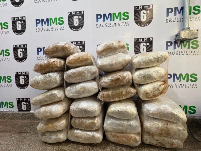 PM apreende 28 quilos de skunk escondidos em batatas e prende passageiro boliviano em Corumbá