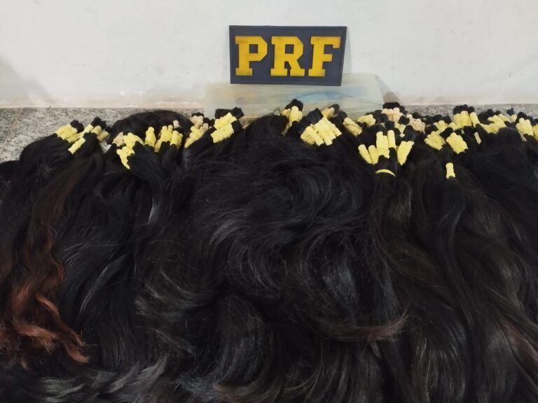 Equipe da PRF apreende 18,1 quilos de cabelo humano sem documentação na BR-262, em Miranda