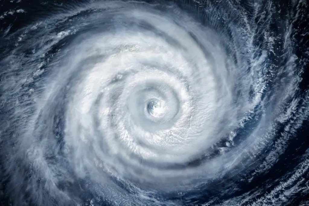 Imagem de satélite do ciclone sobre o Sul do Brasil