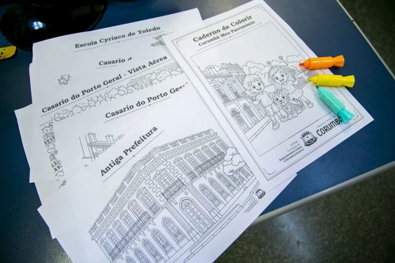 Caderno de colorir é lançado para valorizar o patrimônio de Corumbá