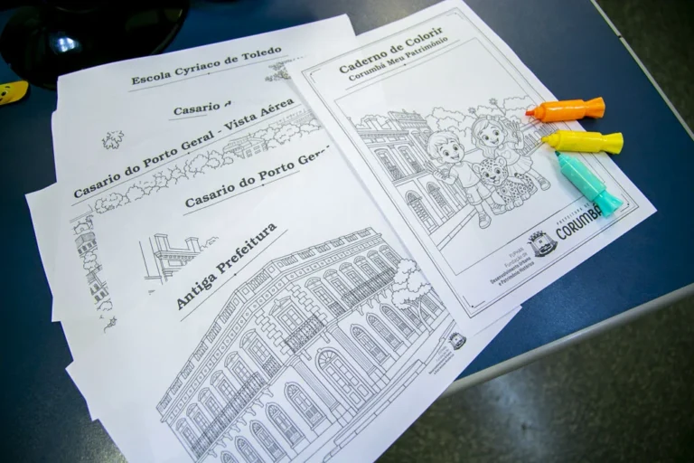 Caderno de colorir é lançado para valorizar o patrimônio de Corumbá