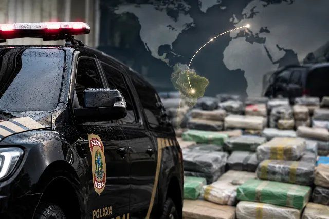 Agentes da Polícia Federal durante a Operação Moega