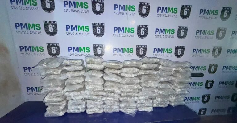 Polícia Militar apreende 45 quilos de skunk em fiscalização na BR-262 em Corumbá