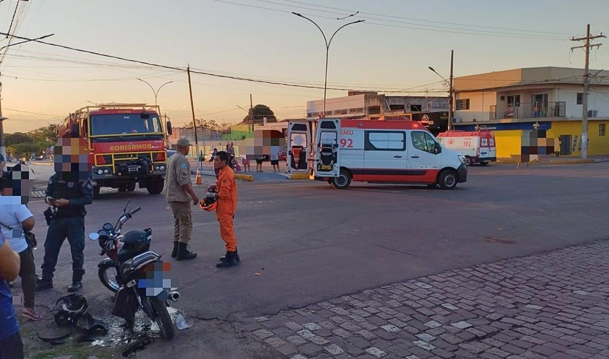 Colisão entre motos deixa três feridos em Ladário