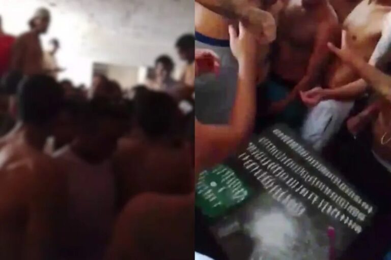 Agentes penitenciários reforçando segurança do presídio após festa com drogas do PCC em Campo Grande