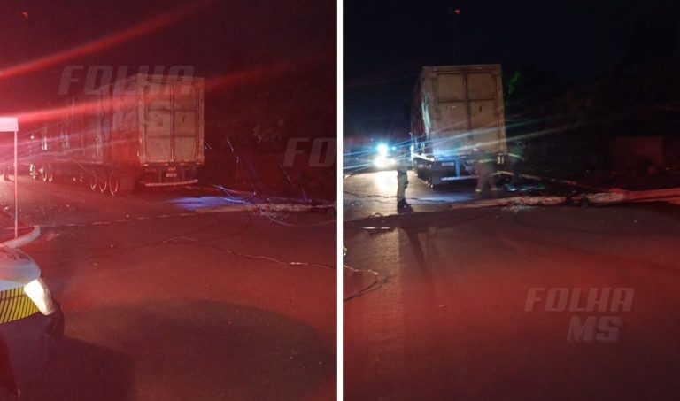 Caminhão derruba poste, causa danos em casas e deixa trecho sem energia em Corumbá
