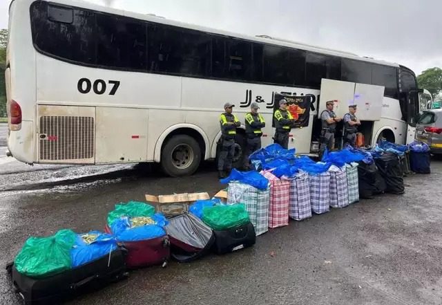 Ônibus que saiu de Corumbá é flagrado com 746,8 kg de folhas de coca em SP