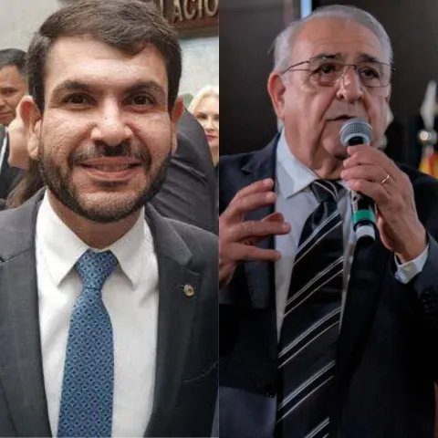 Fachada principal do Tribunal Regional Eleitoral de Mato Grosso do Sul com bandeiras e entrada em destaque