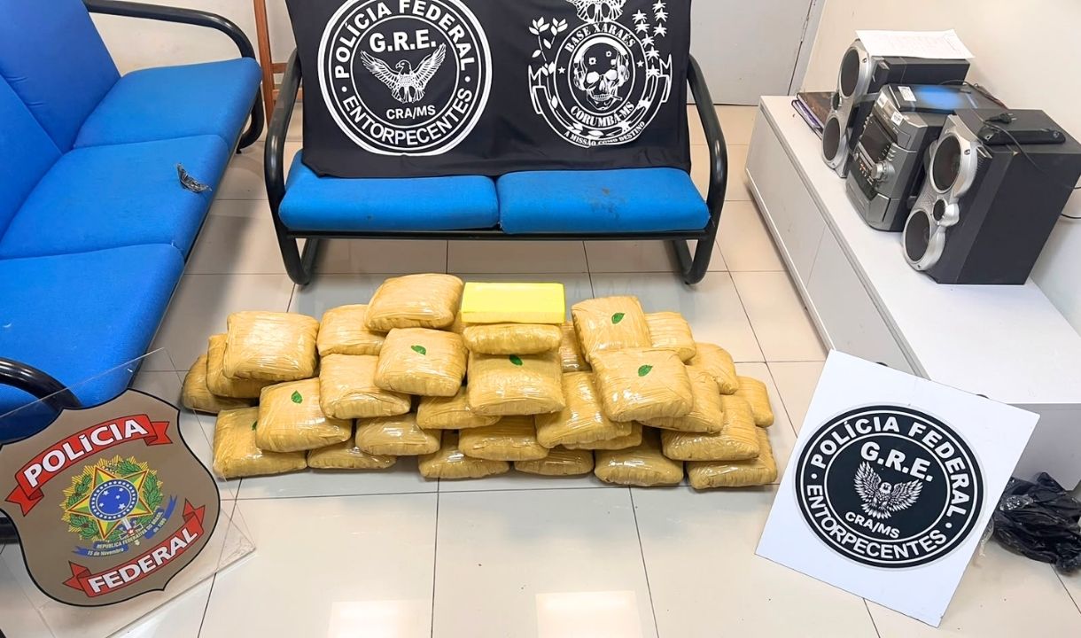 PF apreende 43 kg de drogas e prende três pessoas em Corumbá