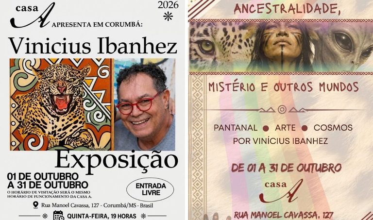 Exposição de Vinícius Ibanhez reúne Pantanal, ancestralidade e outros mundos em Corumbá