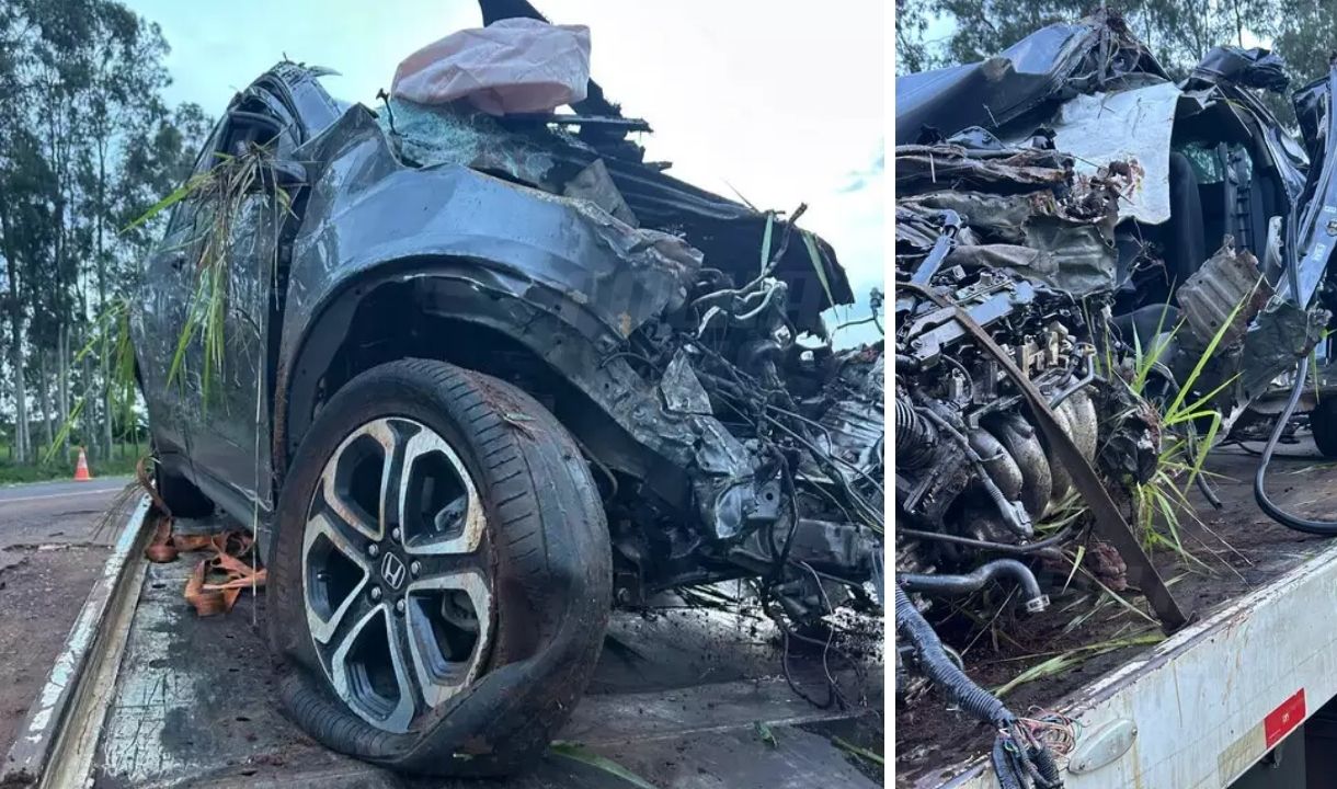 Motorista morre após carro invadir faixa e bater em caminhão na BR-060