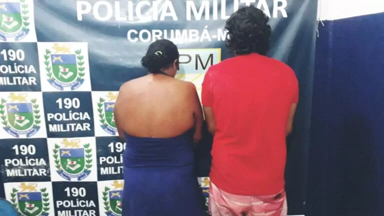 Casal preso na parte alta de Corumbá