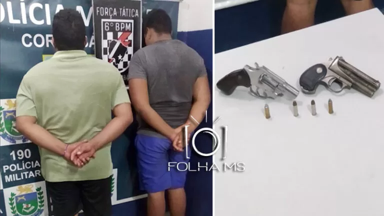 Dupla envolvida em briga é presa pela Força Tática com arma de fogo