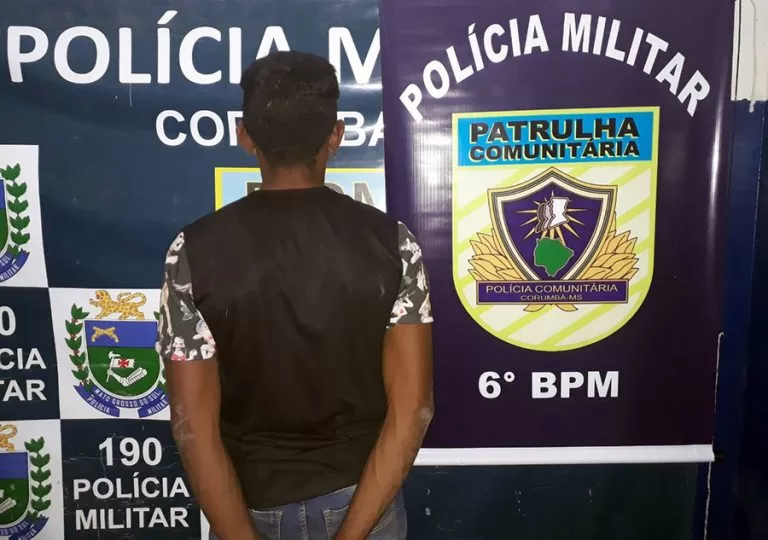 Homem é preso pela PM após agredir esposa e tentar se matar com estilhaços de vidro