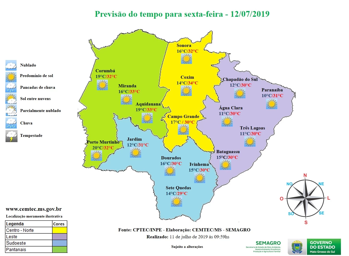 Você está visualizando atualmente Sábado ensolarado e sem previsão de chuva em MS