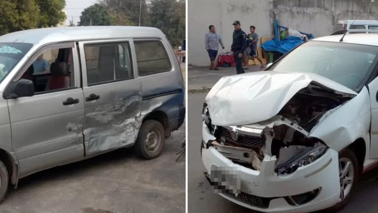 Mulher fica ferida em colisão entre dois automóveis no Aeroporto