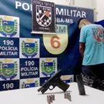 Força Tática prende homem e apreende arma de fogo na região central de Corumbá