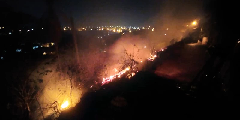Você está visualizando atualmente Bombeiros combatem incêndio florestal que ameaçava sede de fazenda