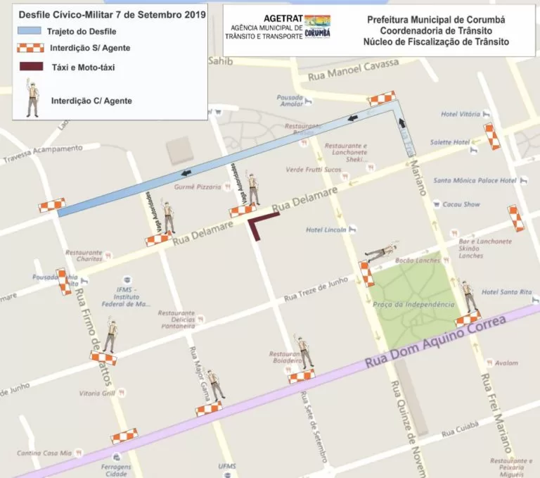 AGETRAT vai interditar 13 pontos para desfile de 07 de setembro