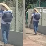 Imagem de homem carregando cachorro nas costas para protegê-lo do calor no asfalto viraliza na internet