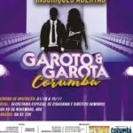 Concurso garoto e garota Corumbá 2019 está com inscrições abertas