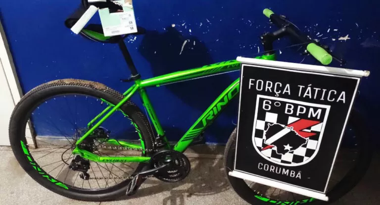 Força Tática recupera bicicleta roubada no centro de Corumbá