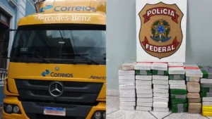 Leia mais sobre o artigo PF apreende 59 Kg de cocaína em caminhão que presta serviços para os Correios|vídeo
