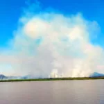 Fogo volta afetar o pantanal e fumaça altera operação do Aeroporto