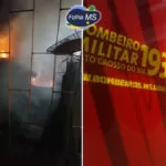 Incêndio em centro de distribuição e em casa abandonada mobilizam equipes dos bombeiros em Corumbá