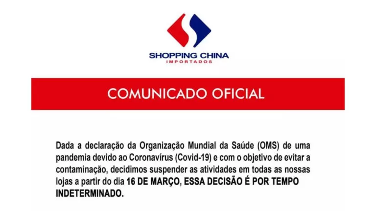Shopping China e lojas de importados fecham por tempo indeterminado na fronteira