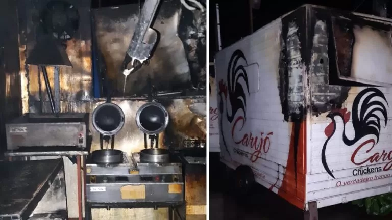 Incêndio consome trailer de frango frito no centro de Corumbá