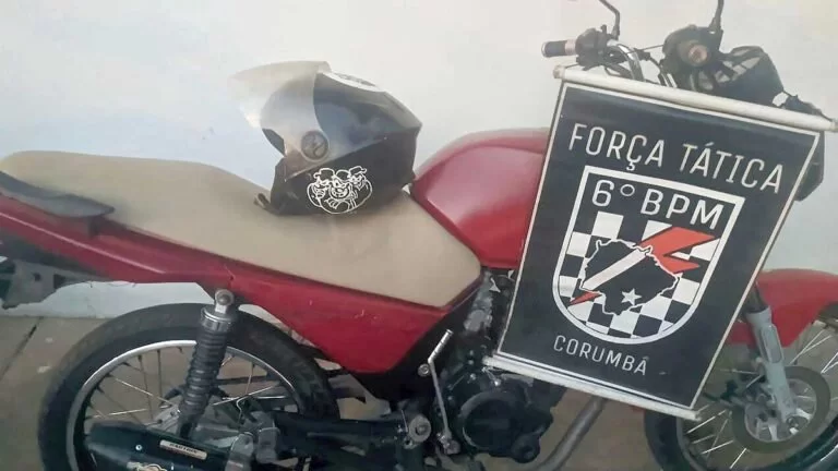 Motocicleta furtada é recuperada pela Força Tática em Corumbá