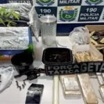 Casal é preso com entorpecentes, revólver e até “pés de maconha” em casa no Jardim dos Estados