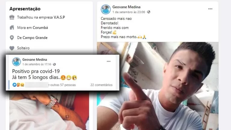 Preso no Estabelecimento penal de Corumbá, detento usa redes sociais para avisar que está com Covid-19