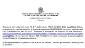 Leia mais sobre o artigo Justiça Eleitoral suspende pesquisa com registro irregular realizada em Ladário