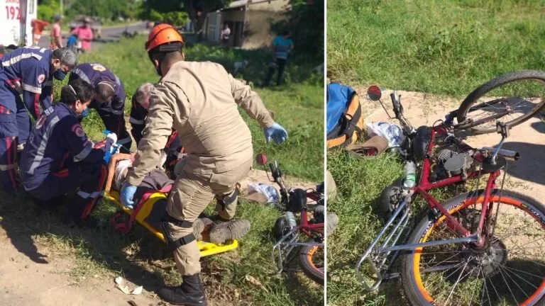 Idoso é socorrido pelos bombeiros após ser atropelado por caminhão no Popular Nova