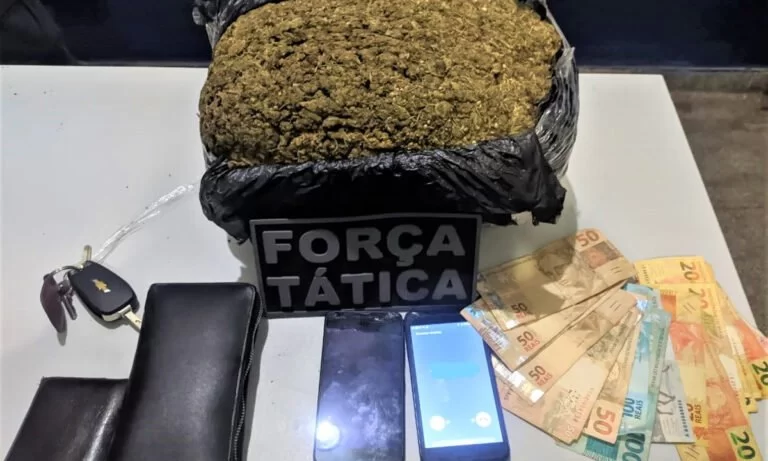 Força Tática prende traficante em posse de 3 quilos de maconha no centro de Corumbá