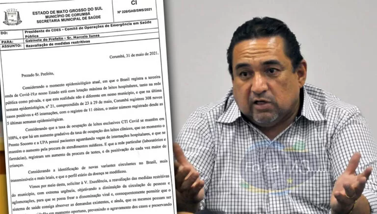 Relatório alerta prefeito para medidas mais duras no combate a Covid-19 em Corumbá