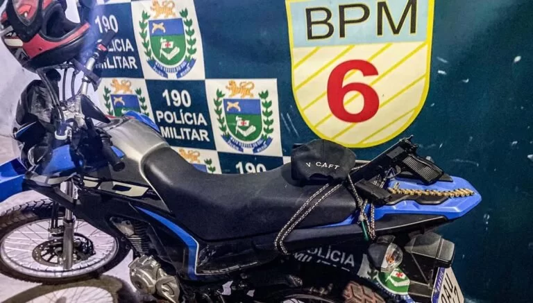 PM recupera motocicleta roubada, prende autor e apreende arma de fogo
