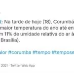 Corumbá registra tarde mais quente do ano com temperatura acima dos 40°C graus