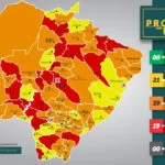 Prosseguir: Novo mapa de risco aponta que 39 municípios estão na bandeira laranja