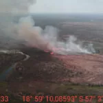 Com sobrevoo Bombeiros monitoram focos de queimadas no Pantanal