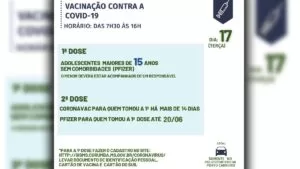 Leia mais sobre o artigo Adolescentes de 15 anos, podem se vacinar nesta terça-feira em Corumbá