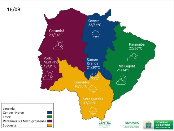 mapa tempo 16 setembro