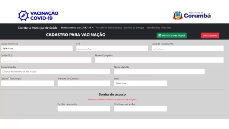 Corumbá abre cadastro para vacinação de crianças de 5 a 11 anos