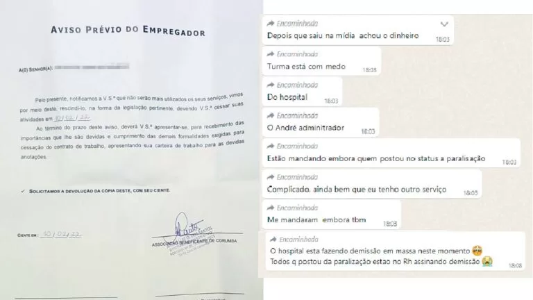 Enfermeiros denunciam represália por apoio à greve na Santa Casa de Corumbá
